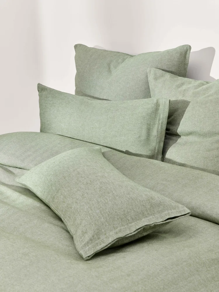 Westwing Collection Пододеяльник Wanda фланелевый шалфейный зеленый