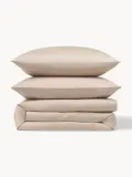 Westwing Collection Пододеяльник Comfort из хлопкового сатина, Ш 135 × Д 200 см, Бежевый — фото 4