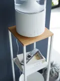 Yamazaki Полка настольная двухъярусная Tower из бамбука и стали, ширина 80 см, высота 25 см, с белым каркасом — фото 4