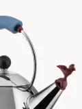 Alessi Чайник со свистком Bird из нержавеющей стали, 2 л, для всех типов плит, серебристый с синим и бордовым — фото 2