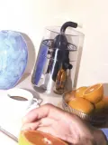 Соковыжималка для цитрусовых Alessi Toru электрическая из нержавеющей стали, 23х32х20 см, серебристая с чёрным — фото 4
