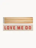 ARCHIVIST Длинные спички в декоративной коробке Love Me Do, 45 штук по 30 см, светло-бежевая с красным — фото 1
