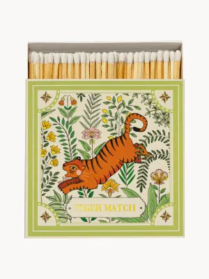 ARCHIVIST Спички в декоративной коробке Green Tiger, 125 штук, коробка зелёная с оранжевым, 11 см