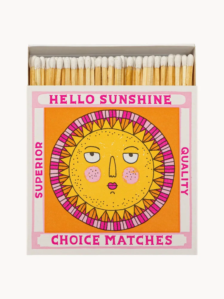 ARCHIVIST Спички в декоративной коробке Hello Sunshine, 125 штук, коробка оранжево-жёлтая, 11 см