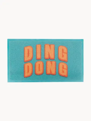 Коврик придверный Blue Ding Dong с надписью, влагостойкий, из ПВХ, 40х70 см, синий