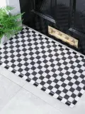 Коврик придверный Black Check с узором в клетку, моющийся, из ПВХ, 40х70 см, чёрно-белый — фото 4