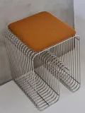 Aytm Подушка на табурет Curva из ткани букле, Ш 28 × Д 32 см, Светлый коричневый — фото 5