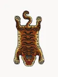 Bongusta Коврик Tiger из шерсти ручной работы с тигром, 50 х 85 см, чёрный с коричневым — фото 1