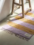Bongusta Ковер Chindi ручного ткачества из хлопковых лоскутов в полоску, 60х120 см, лавандовый с оранжевым — фото 2