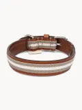 Buddys Dogwear Ошейник для собак Baseball ручной работы из кожи и хлопка, ширина 2 см, три размера до 48 см, светло-серый с коричневым — фото 1