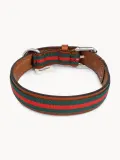 Buddys Dogwear Ошейник для собак Baseball ручной работы из кожи и хлопка, ширина 2 см, три размера до 48 см, зелёный с красным — фото 1
