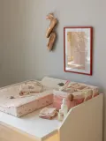 Cam Cam Copenhagen Чехол для влажных салфеток Bows из хлопка, ширина 25 см, светло-бежевый с персиковым и пыльно-розовым — фото 3