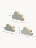 Cam Cam Copenhagen Крючки настенные детские Cloud в виде облаков из бука, набор 3 шт., ширина от 10 до 11 см, оттенки синего — фото 2