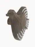 Ferm Living Kids Крючок для дома настенный Lola Bird из дерева осины, ручная резьба, 11х11 см, серо-бежевый с белым — фото 3