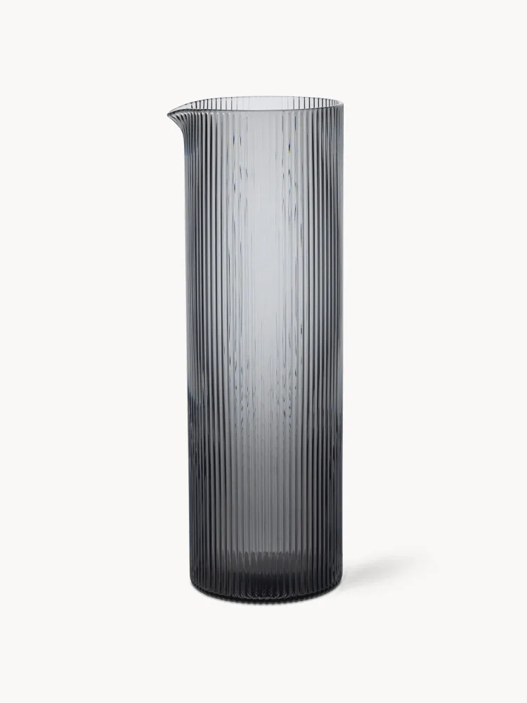 Карафка Ferm Living Ripple, 1,1 л, серо-прозрачная, глянцевая