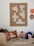 Ferm Living Kids Подушка декоративная детская Bird стёганая из хлопка, 40х60 см, коричневая с белым и красным — фото 3
