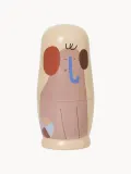 Ferm Living Kids Набор игрушек деревянных Critter в виде зверей-матрёшек, 5 фигурок, самая крупная 6х14 см, разноцветный — фото 2