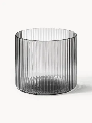 Ferm Living Набор стаканов Ripple низкой формы, 4 шт., 200 мл, серые прозрачные глянцевые