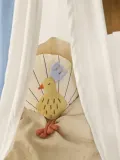 Ferm Living Kids Подушка декоративная детская Peacock из хлопка с вышивкой и объёмными элементами, 33х38 см, разноцветная — фото 2