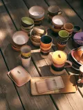 Hkliving Маслёнка Reactive Glaze ручной работы, персиковый — фото 6