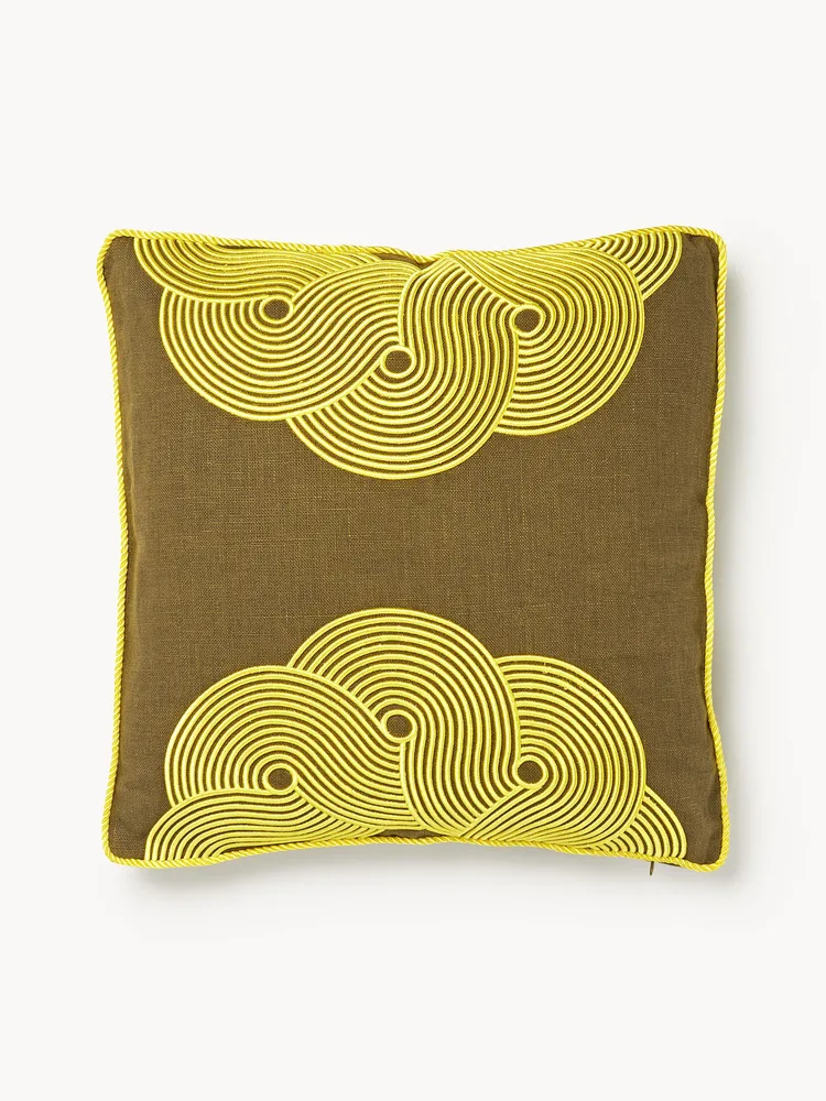 Jonathan Adler Подушка декоративная Pompidou, Ш 45 × Д 45 см, Светлый жёлтый