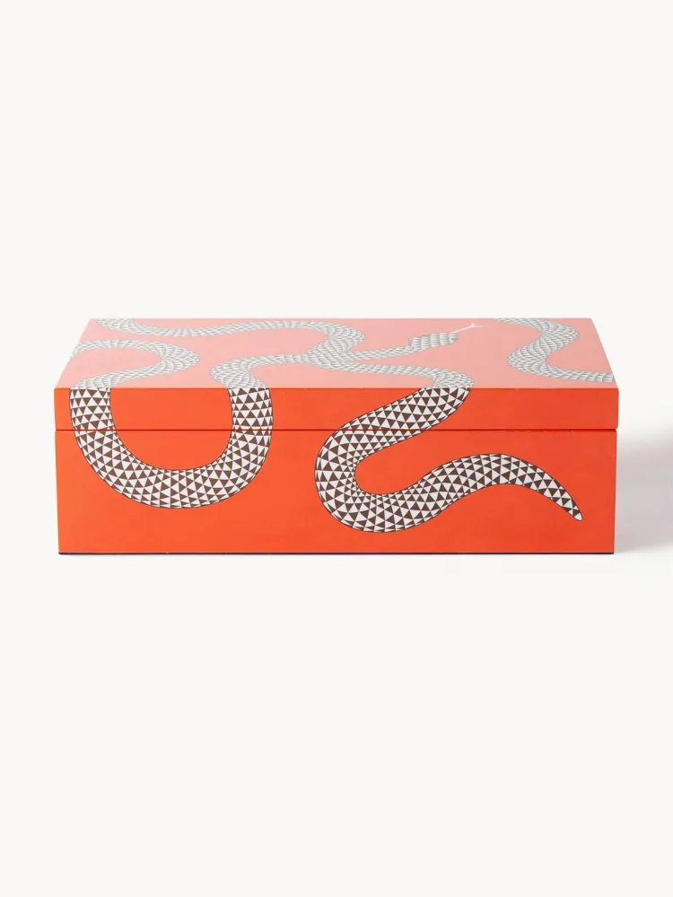 Jonathan Adler Коробка для хранения ручной работы Eden, Ш 25 × Г 15 см, Оранжевый