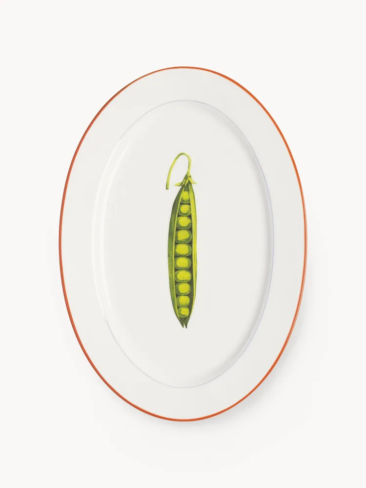 &klevering Блюдо для подачи Pea с ручной росписью, овальное, 30х21 см
