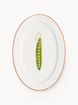 &klevering Блюдо для подачи Pea с ручной росписью, овальное, 30х21 см