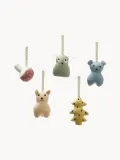 Kids Concept Игрушки-подвески Edvin из трикотажа с погремушкой, набор 5 шт., 9х12 см, разноцветные — фото 1