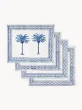Les Ottomans Комплект хлопковых салфеток под приборы с ручной печатью The Palms, 4 шт, 50x40 см — фото 1