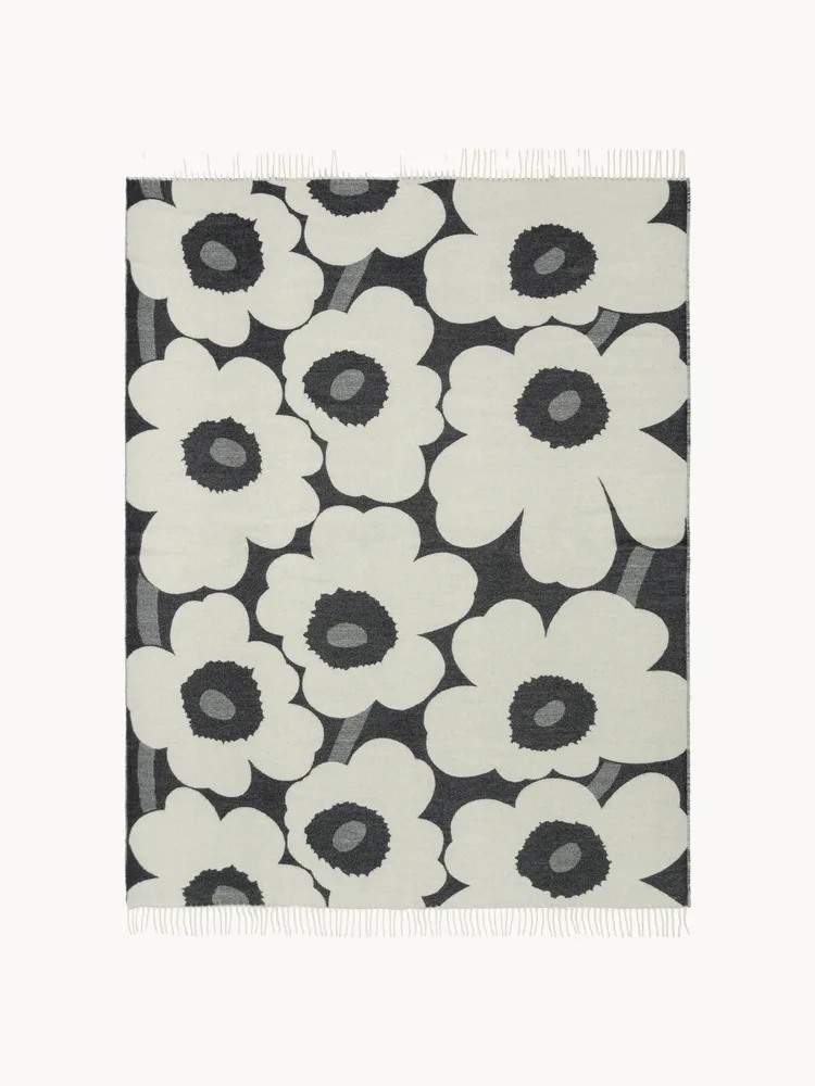 Marimekko Плед Unikko двусторонний из шерсти с хлопком