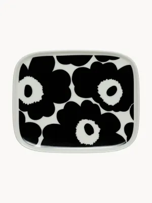 Блюдо для подачи Unikko Marimekko, белое с чёрным, 12 см