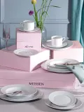 Meissen Набор тарелок глубоких No. 41 с рельефом волны ручной работы, 2 предмета — фото 5