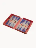 Printworks Настольная игра нарды Backgammon Classic в футляре-книге для двух игроков, 22х21х5 см, коралловая с синим — фото 2
