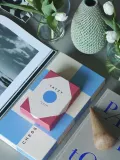 Printworks Настольная игра в кости Yatzy Dice с пятью кубиками и блоком бланков, до 6 игроков, 16х12х4 см, персиковая с синим — фото 5