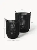 Westwing Collection Комплект плетеных корзин для белья Gabe, 2 штуки, комплект разных размеров, Чёрный — фото 2