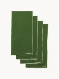 Westwing Collection Салфетка сервировочная Cosmo изо льна с вышивкой, 45х45 см, зелёная — фото 1