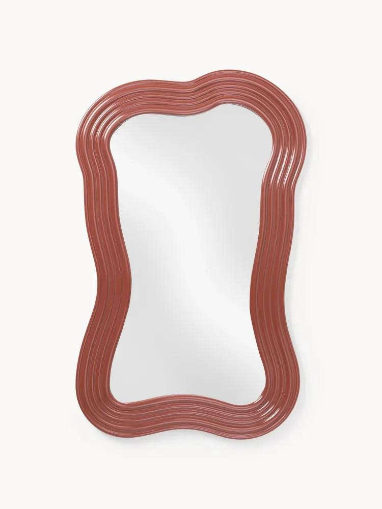 Westwing Collection Зеркало настенное в волнистой раме Cosimo, терракотовое