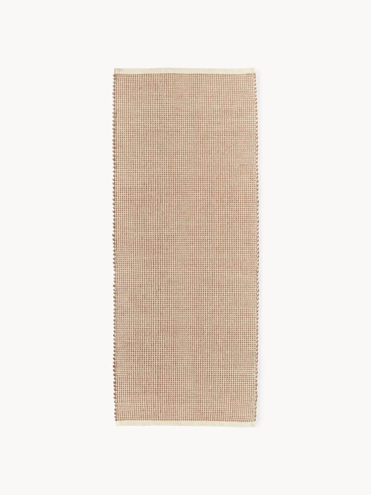 Westwing Collection Ковер-дорожка Amaro ручного ткачества из шерсти и хлопка, 80 х 200 см, светло-коричневый со светло-бежевым