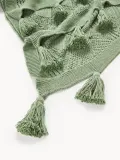 Westwing Collection Плед Sarah вязаный с бахромой из хлопка — фото 3