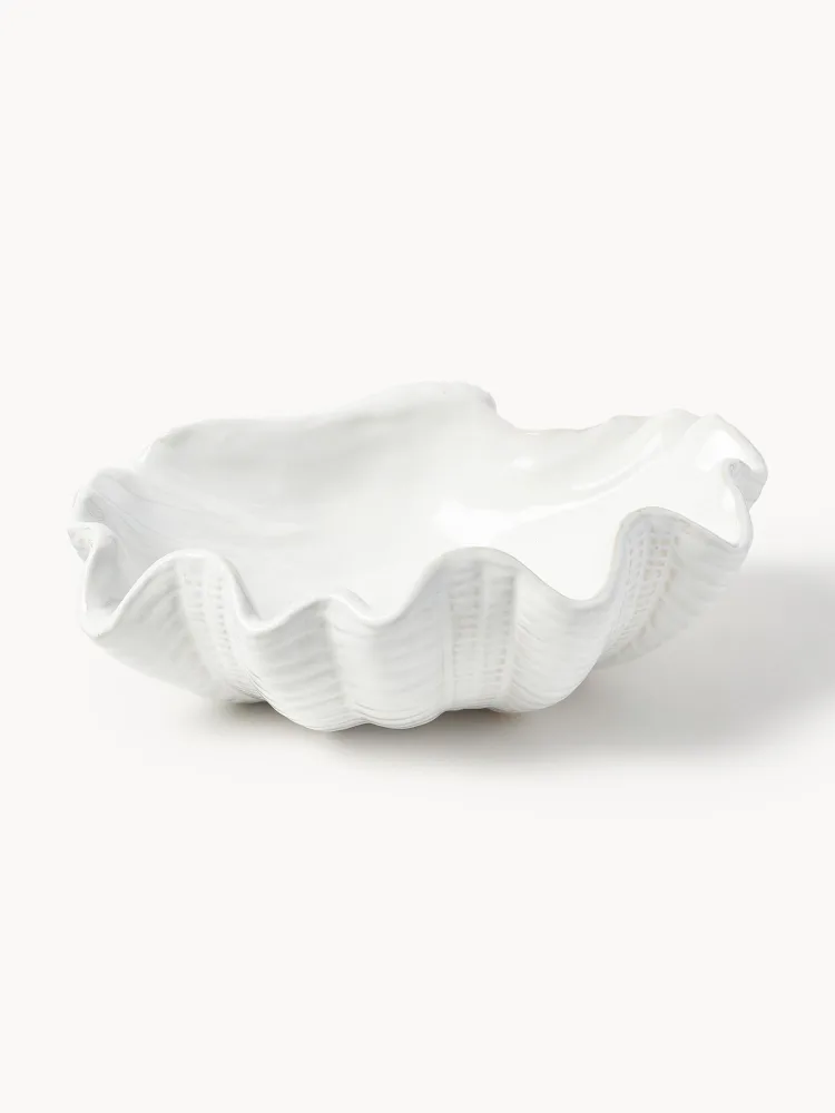 Westwing Collection Миска декоративная Mar из каменной керамики, Ш 31 × В 11 см, Белый