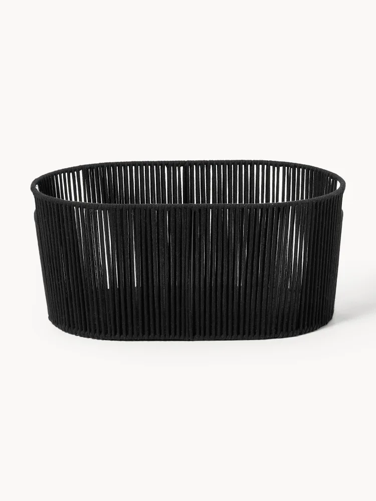 Westwing Collection Корзина для белья плетеная Gabe, Ш 58 × В 26 см, Чёрный