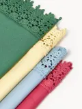 Westwing Collection Комплект подкладок с кружевом Flavia, 2 шт, Ш 45 × Д 50 см, Светлый синий — фото 3