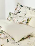 Westwing Collection Пододеяльник Flori из хлопкового сатина, Ш 135 × Д 200 см, Светлый бежевый — фото 1