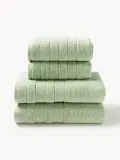 Westwing Collection Комплект махровых полотенец Luxe, 3 предм. (гостевое полотенце, полотенце для рук, банное полотенце), Шалфейный зелёный — фото 7
