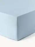 Westwing Collection Простыня на резинке Elsie из перкали, голубая, Ш 90 × Д 200 см, В 25 см, Светлый синий — фото 7