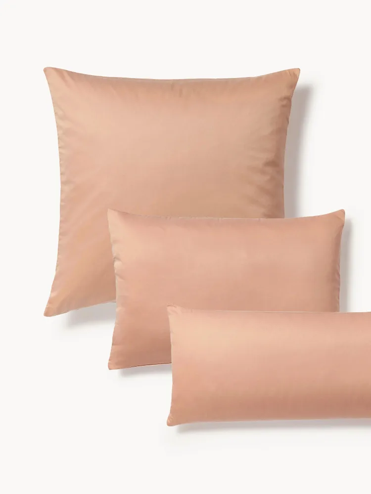 Westwing Collection Наволочка Comfort из хлопкового сатина, Ш 50 × Д 80 см, Пыльный розовый