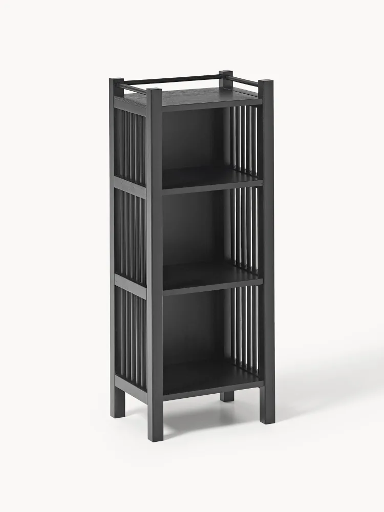 Westwing Collection Стеллаж для ванной Drake с 3 полками, Ш 28 × В 70 см, Чёрный