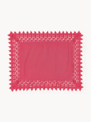Westwing Collection Комплект подкладок с кружевом Flavia, 2 шт, Ш 45 × Д 50 см, Розовый