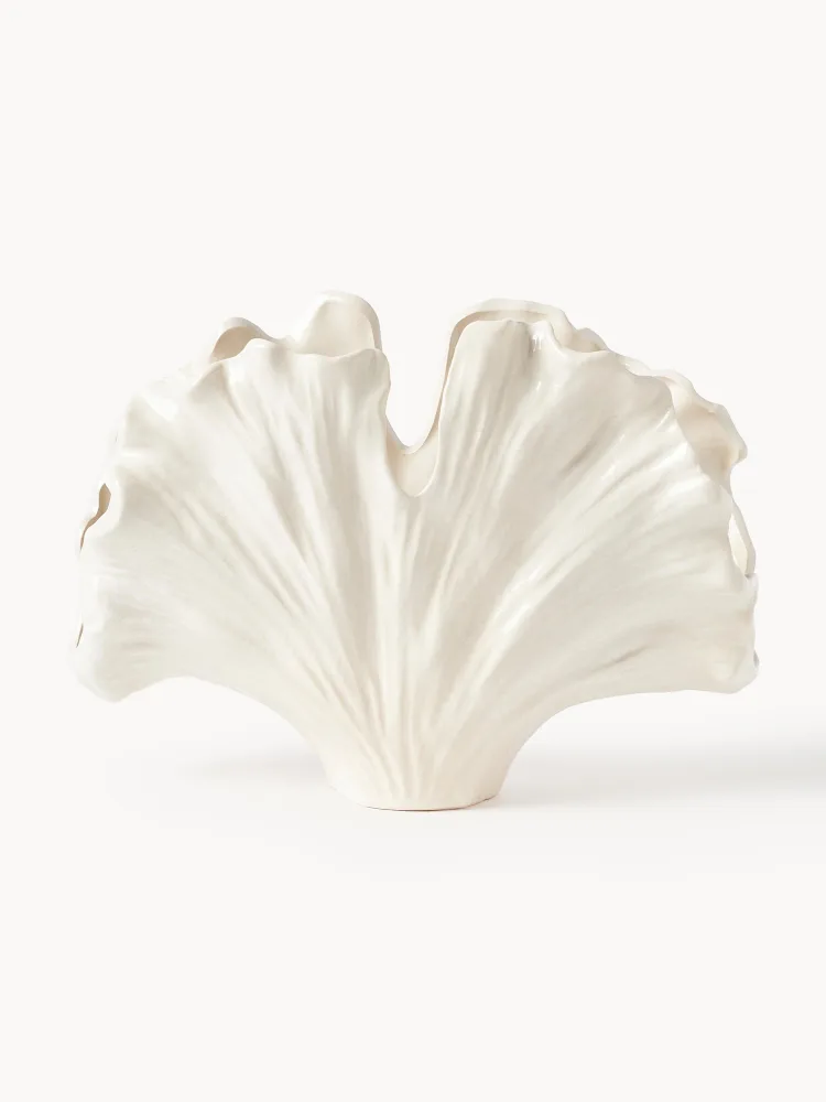Westwing Collection Ваза Gingko из каменной керамики высотой 24 см